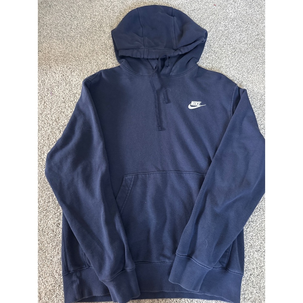 Nike Mens Sportswear Club Fleece Hoodie Navy Blue BV2654-410 Small
